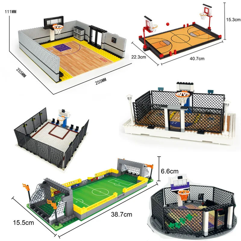 

Basketball Court/Soccer Field MOC Building Blocks Sports Scenes Base Board Plate Assembled Education Toys MOC Bricks DIY Gifts