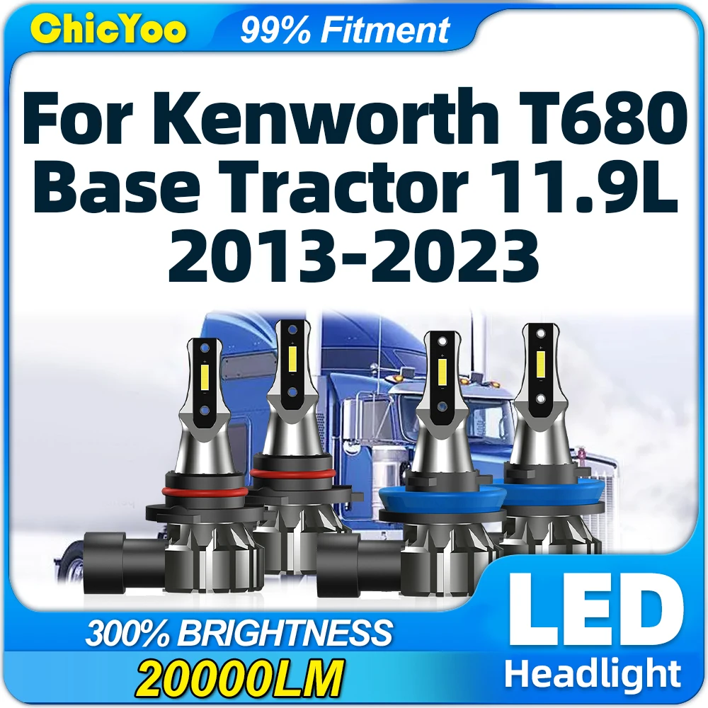 

LED Headlight Bulbs 40000LM Auto Headlamps 6000K White 12V Car Lights For Kenworth T680 Base Tractor 11.9L 2013-2021 2022 2023