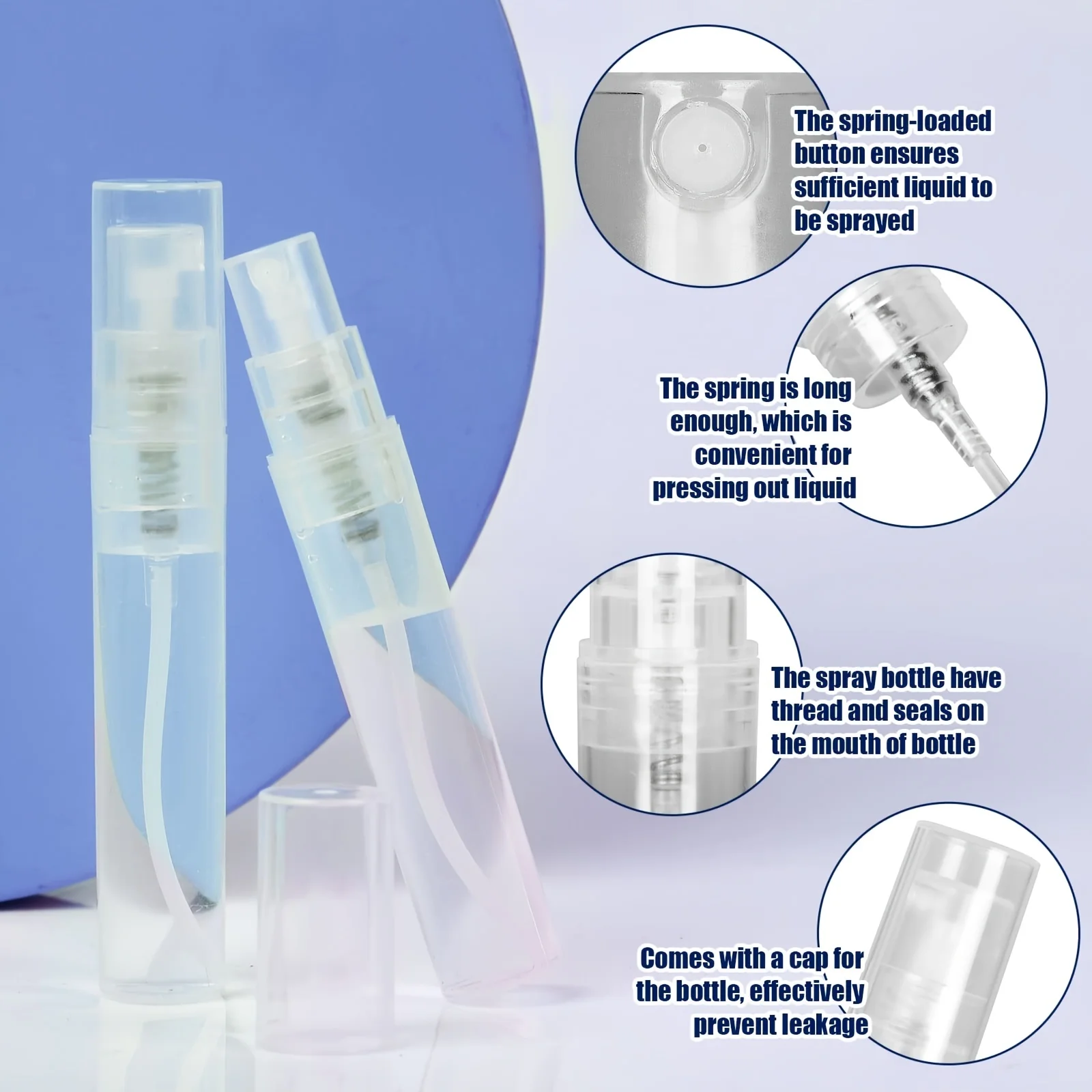 Mini Spray Bottles, 10 Pieces of 5ml Empty Mini Plastic Spray Bottles, Fine Mist Refillable Mini Perfume Bottles, Perfume Atomizers, Small Sample Containers, Plastic Portable Travel Bottles