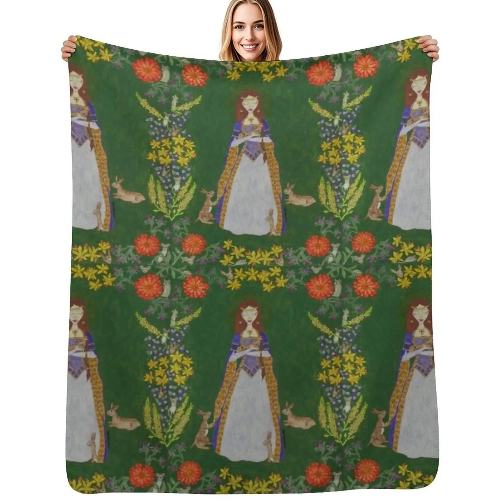 Saint Melangell Throw Blanket Designers manga Blankets For Bed Personalized Gift For Decorative Sofa Winter beds Blankets