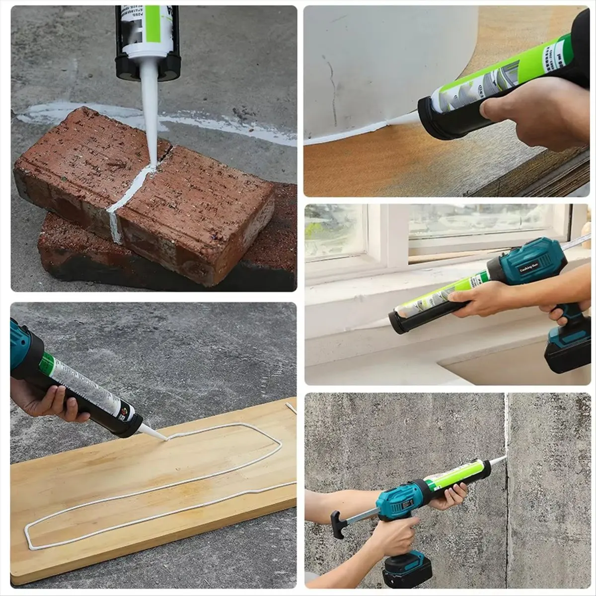 Electric Caulking Gun Lithium Battery 4 Speeds Wireless Glass Glue Gun Doors Windows Filling Sewing