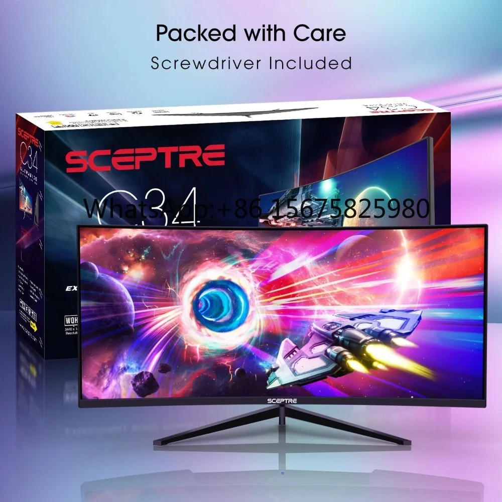 34 Inch WQHD Curved Gaming M onitor 1ms RGB Backlight