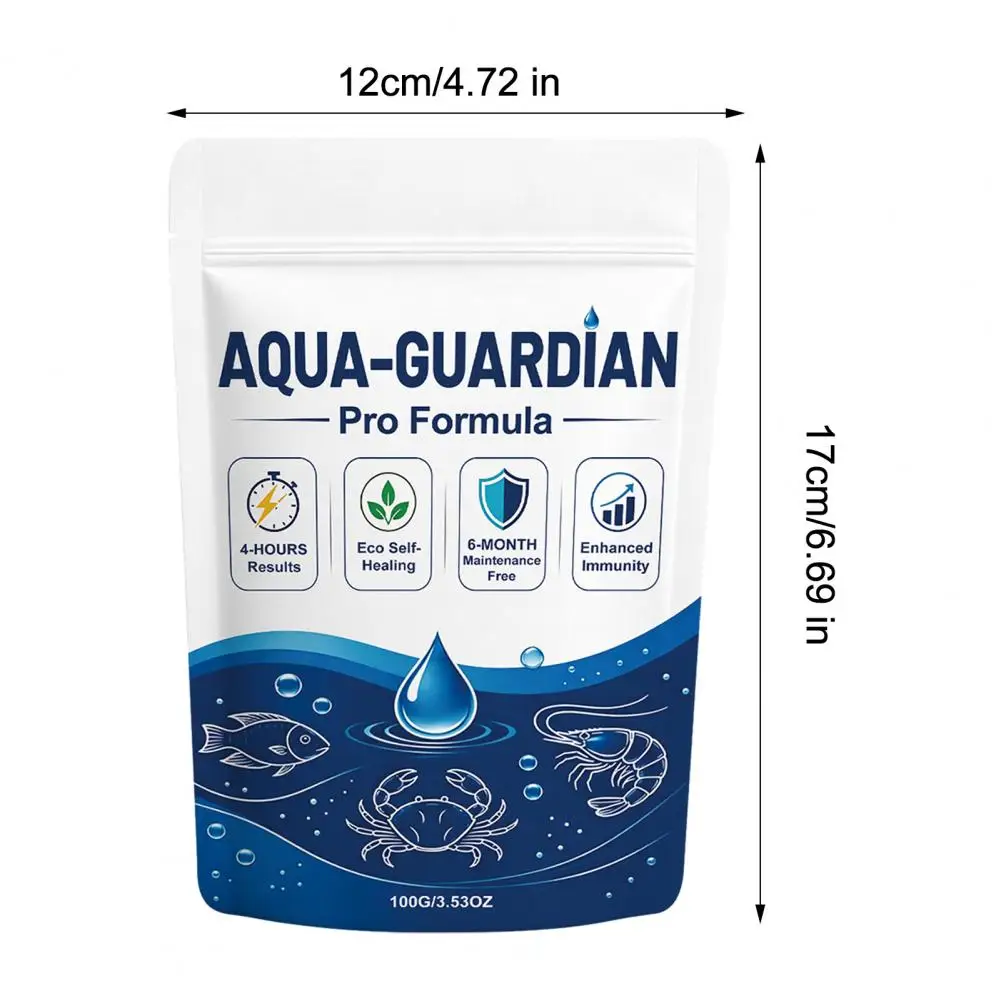 100G Pond Water Care Powder, Aquarium Clarifying Powder Safe Water Clarifier Treatment Powder, Water Quality Clarifying Powder