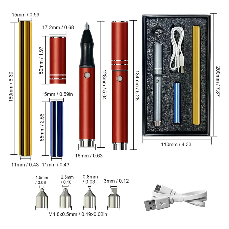 Per pianificatori, diari, carte, pagine di album Set di penne termiche USB compatibili con penne riscaldate a caldo per principianti