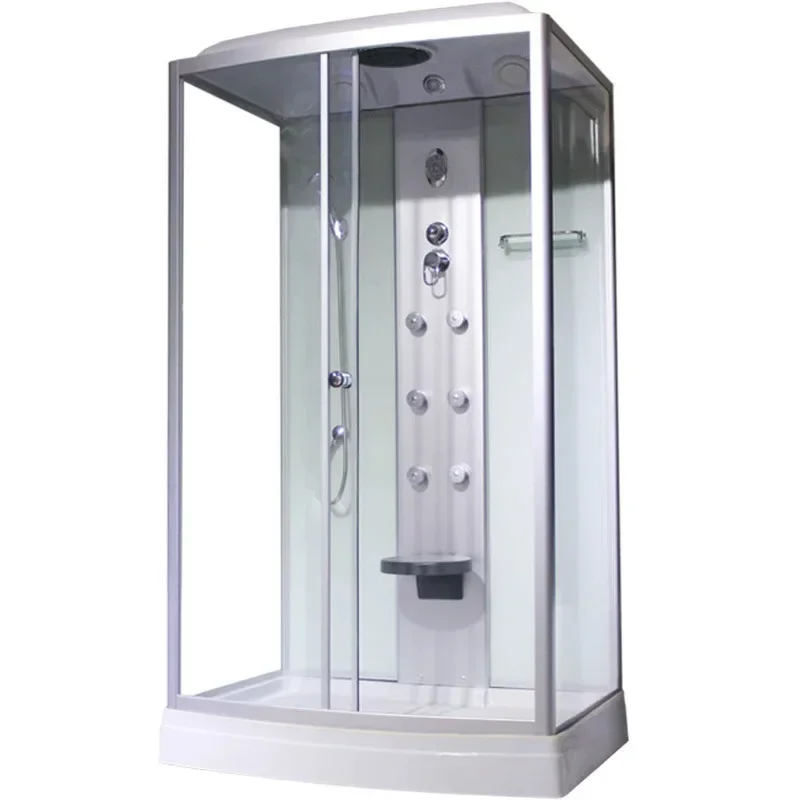 

Shower room, bathroom room, tempered glass partition, bath room, rectangular family bath room
