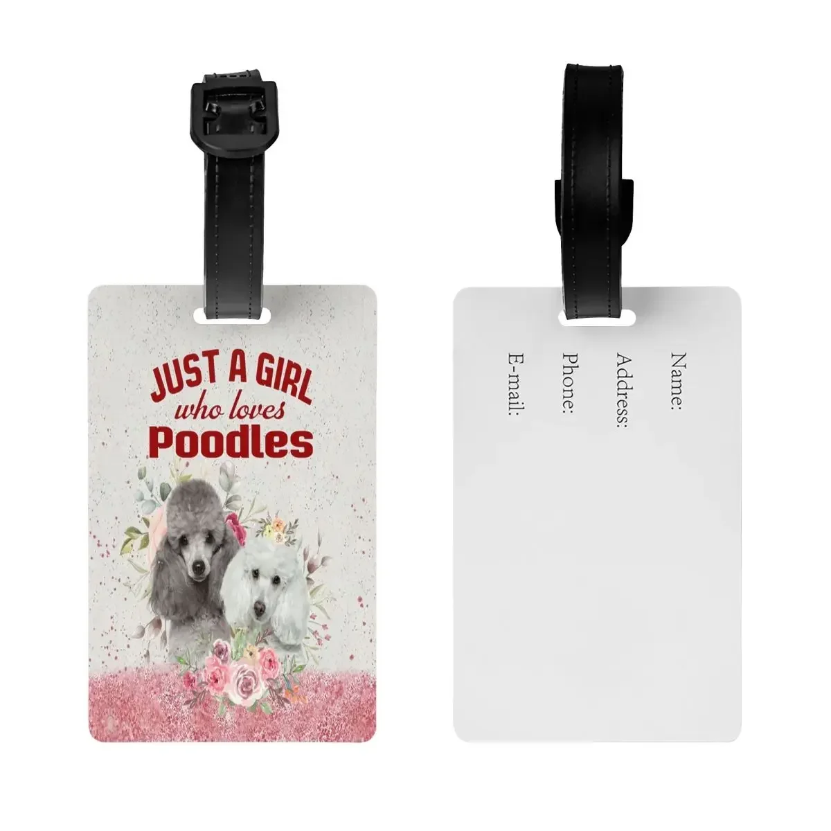 Poodle Graphic Luggage Tags For Suitcases Cute Pudel Dog Lover Baggage Tags Privacy Cover Name ID Card