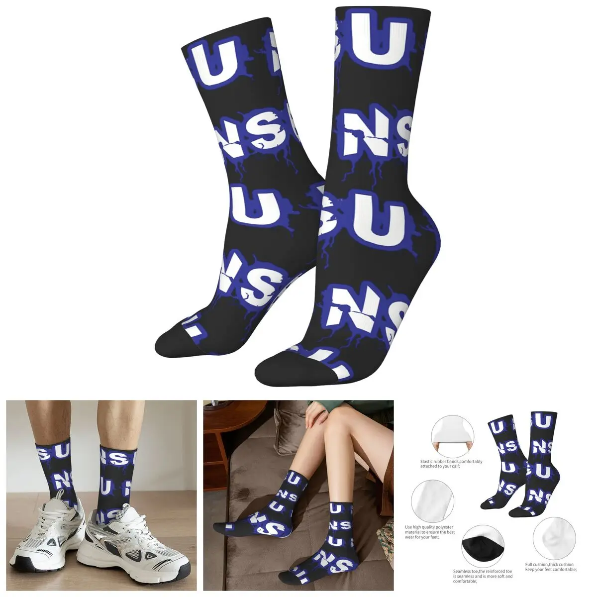 Happy Funny Men's compression Socks Muscular Retro Harajuku NSU Hip Hop Novelty Casual Crew Crazy Sock Gift Printed