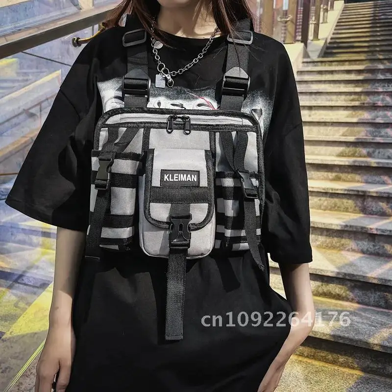 2023 Hip Hop Streetwear Men Male Rig Bags Multifunction Tactical Waist Storage Chest Bag Casual Chest Travel Vest Backpack Packs