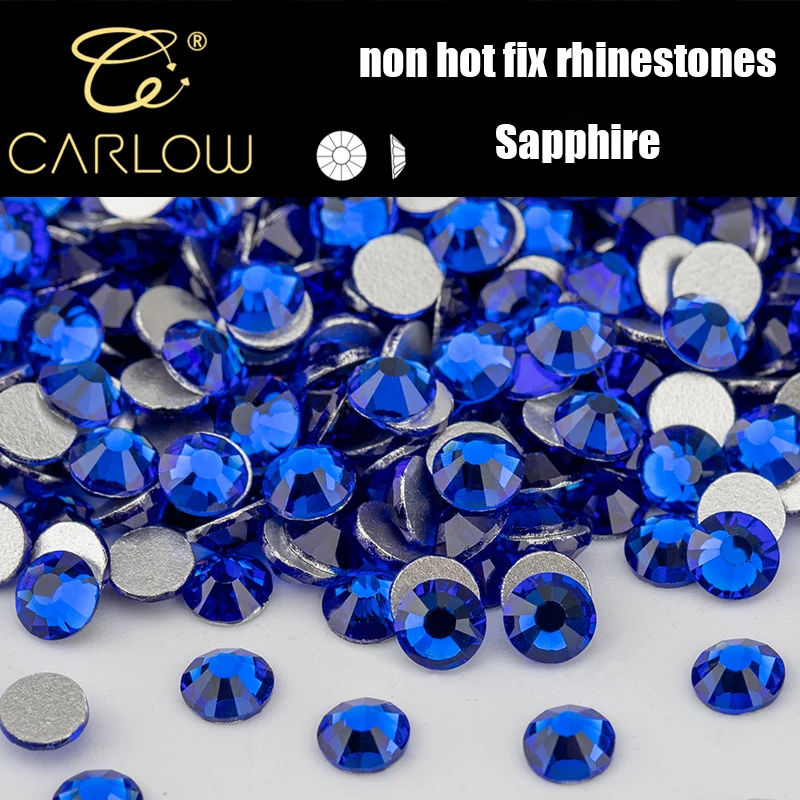 CARLOW Sapphire SS4-SS30 Flat Back Rhinestones AAAAA High Quality Glass Glitter Stones for DIY YZ-030