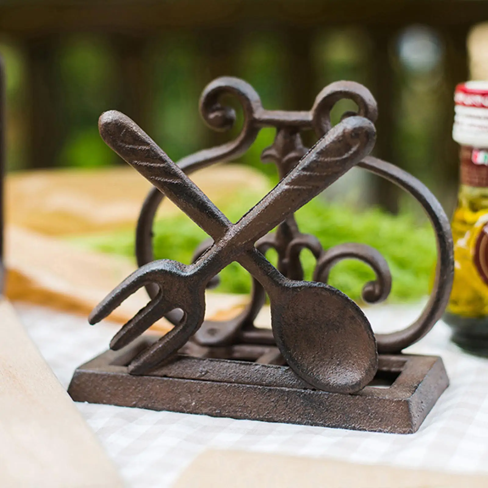 Countertop Napkin Storage Organizer Stand Retro Iron Finish Paper Tissue Holder for Dining Table Living Room Cafe