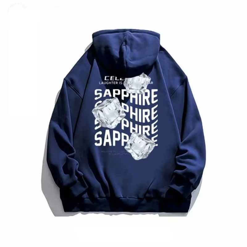 

Autumn Men's Hoodie Korean High-quality Pure Cotton Double Layered Hoodie Harajuku High Street Men's Clothing Printed Hooded Top