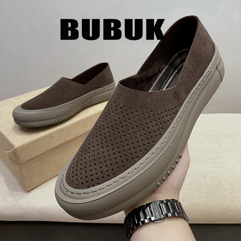 

Новые мужские повседневные туфли Bubuk, дышащие мужские туфли с перфорацией, удобные и легкие, стильные и универсальные, подходят для повседневной носки и активного отдыха на природе.