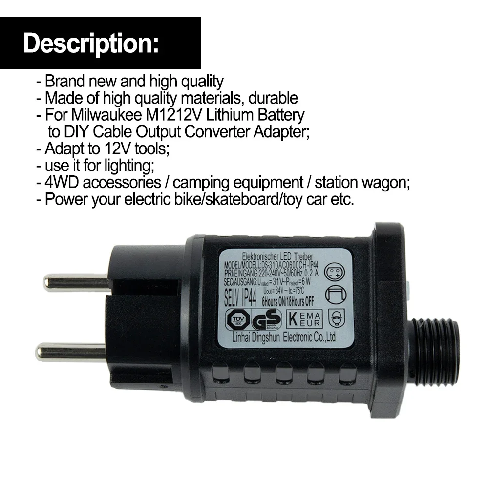 Moc transformatora Adapter wodoodporny 220V-240V 31V 50-60Hz 6W akcesoria wytrzymałe na choinkowe lampy domowe