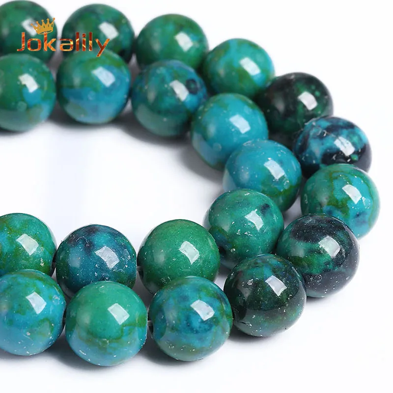 Natural Chrysocolla Stone Beads Green Phoenix Stone Round Beads For Jewelry Making DIY Bracelets Accessories 15\'\' 4/6/8/10/12mm