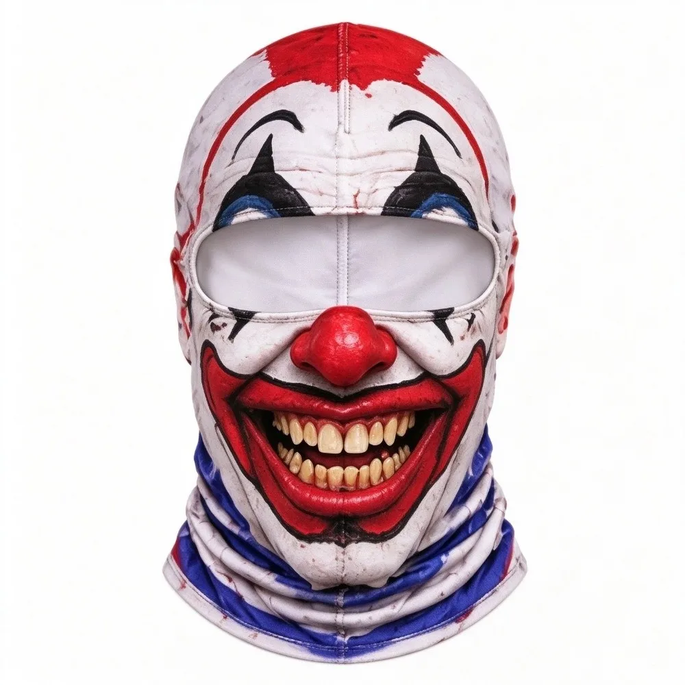 Realistic Print Realistic Face Ski Mask 3D Printed Design Full Face Coverage Full Face Neck Gaiter Reusable Fabric
