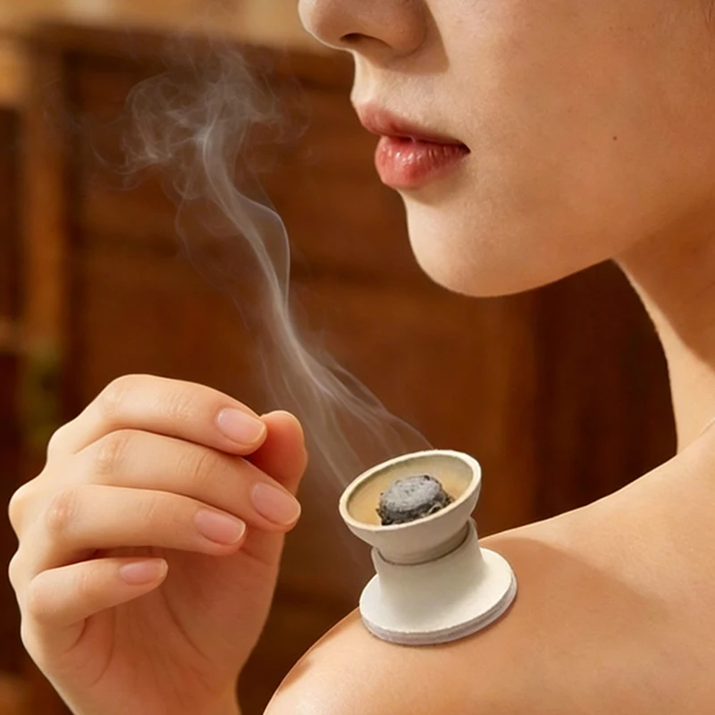 6-teiliges Tonschalen-Set mit 36 Moxa-Stäbchen für Moxibustionsbrenner, tragbares Meridian-Massage-Gesundheitswerkzeug – Detail 4