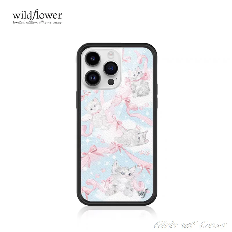 Kitten Around Wildflower Phone Case for iPhone 11 12 13 14 15 16