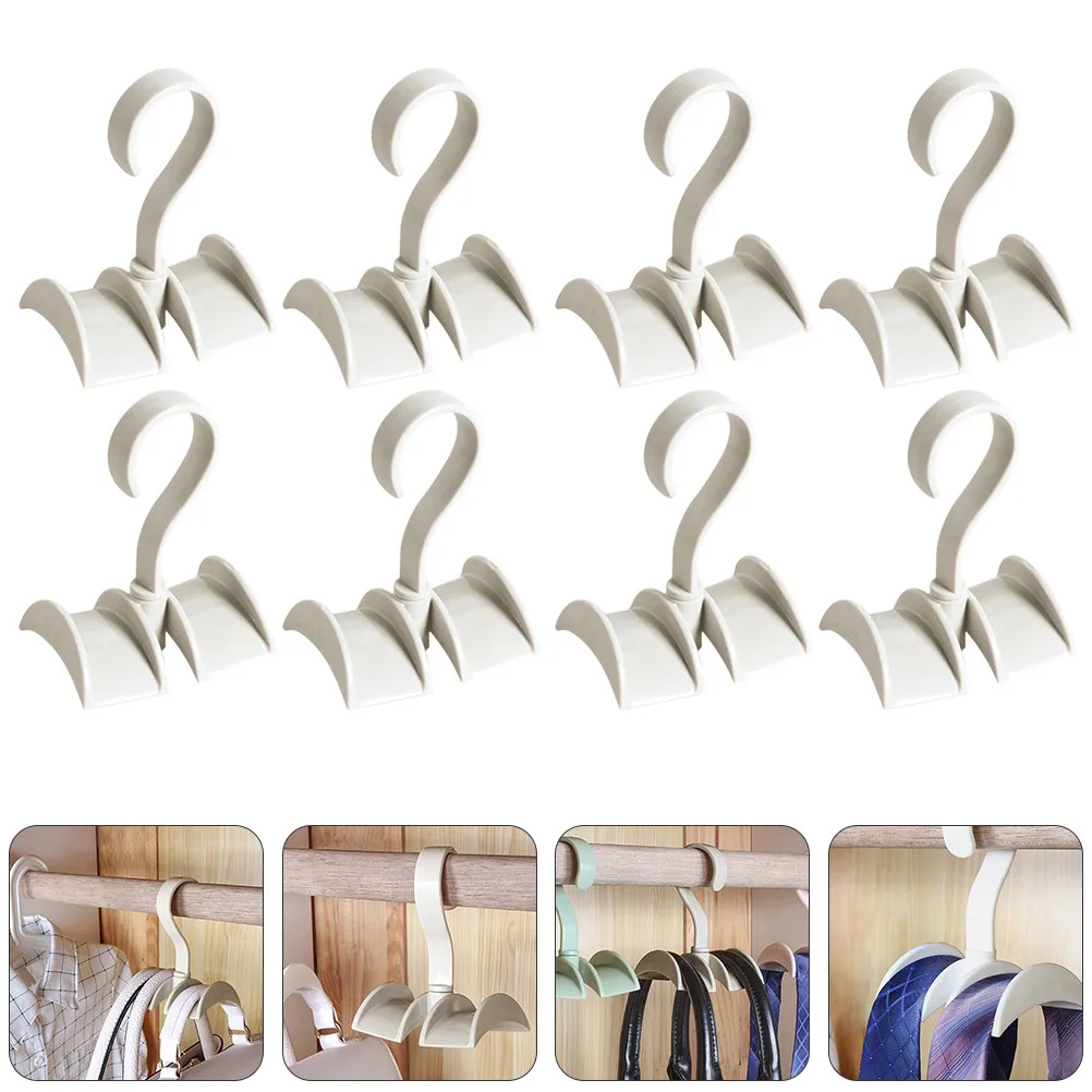 8 Pcs Rotating Bag Hanger Purse Hanging Organizer Wardrobe Storage Handbag for Closet Rack Scarf