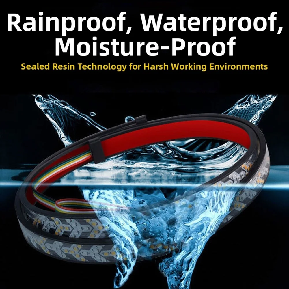 12 فولت أضواء خلفية السيارة LED ثنائي اللون أحمر أصفر الفرامل وأضواء إشارة الانعطاف مع إضاءة متتابعة للمياه المتدفقة