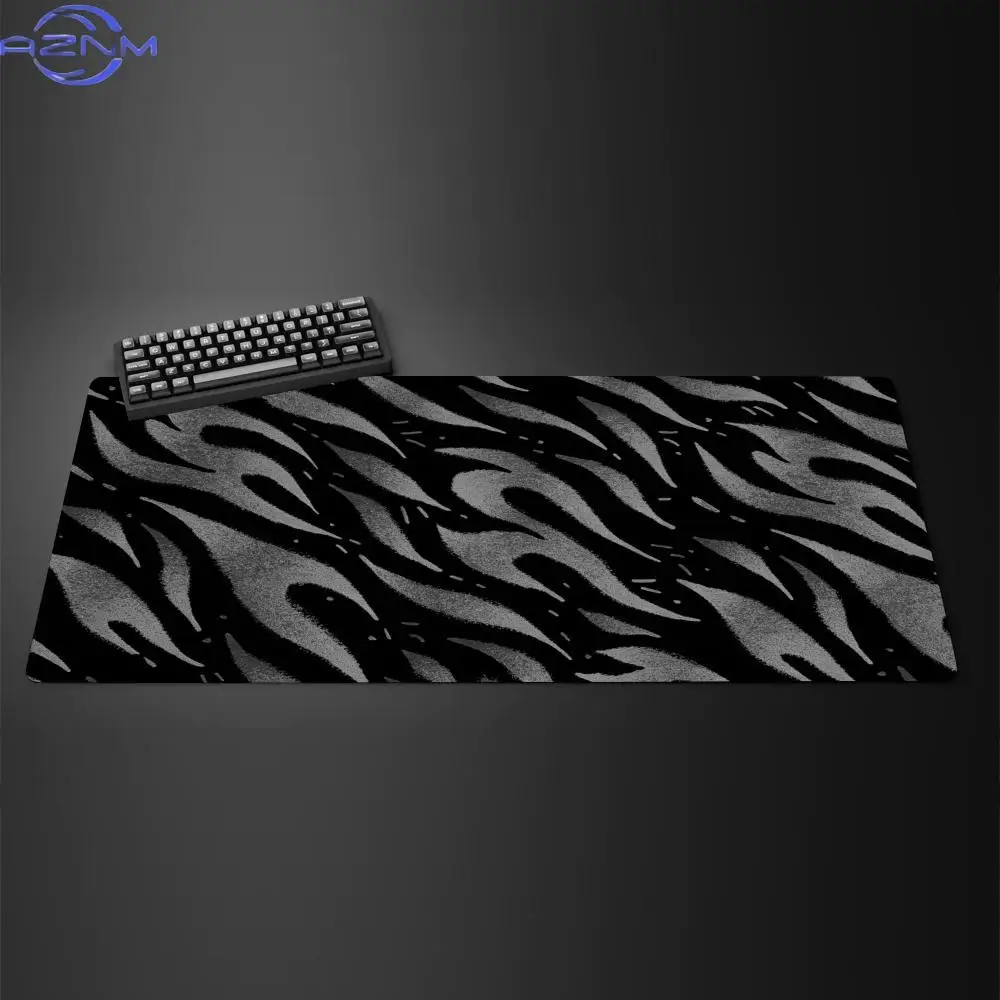Grey Flames Mouse Pad Large XXL Computer Office Game Table Mats Rubber Anti-slip Gaming Keyboard Mousepads Long Desk Pads