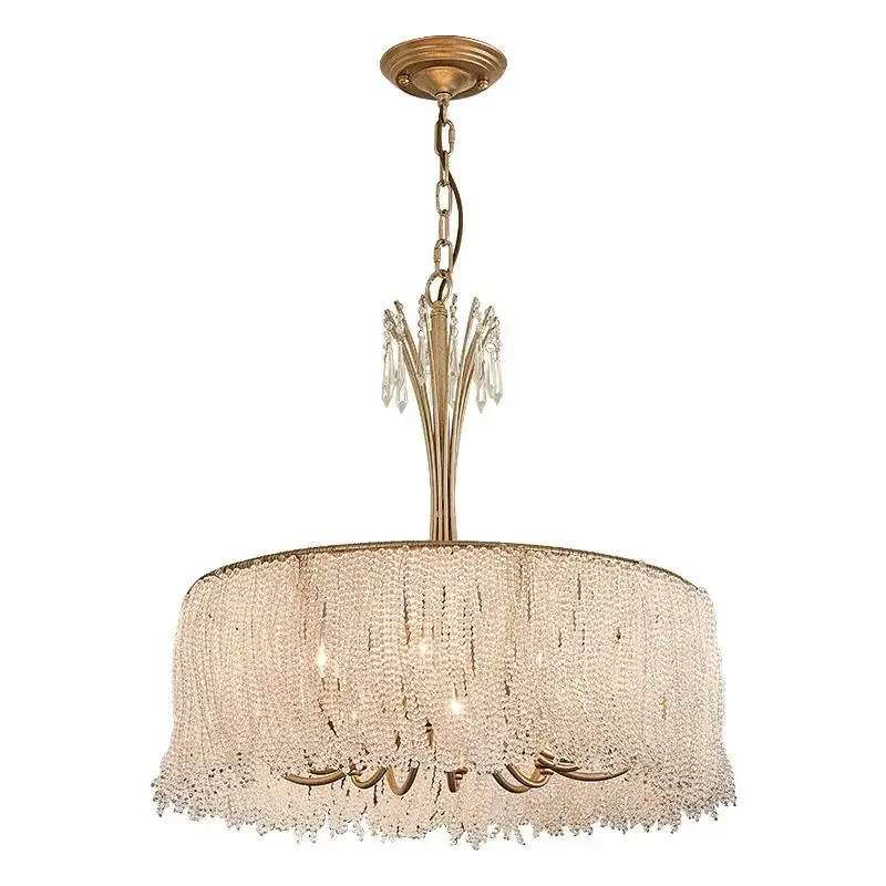 Light Luxury Transparent Crystal Chandelier Villa Hall Bedroom Chandelier Postmodern Decorated Clear Glass Pendant Lamps Fixture