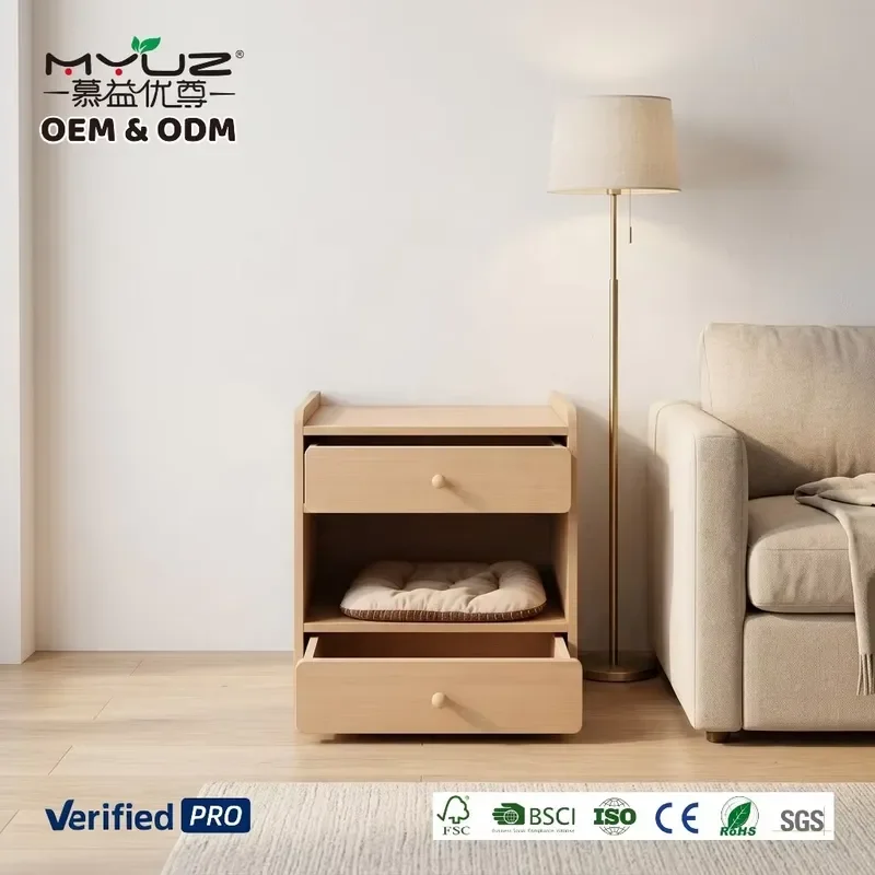 for Drawer Solid Wood Cat Bed Multi-Functional 2 in 1 Storage Cabinet Hidden Design Suitable for Home cat Bed Storage Cabinet