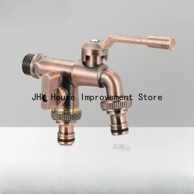 

Double-outlet Faucet, with Brass Valves for Laundry Room Garden Irrigation and Domestic Use Faucet