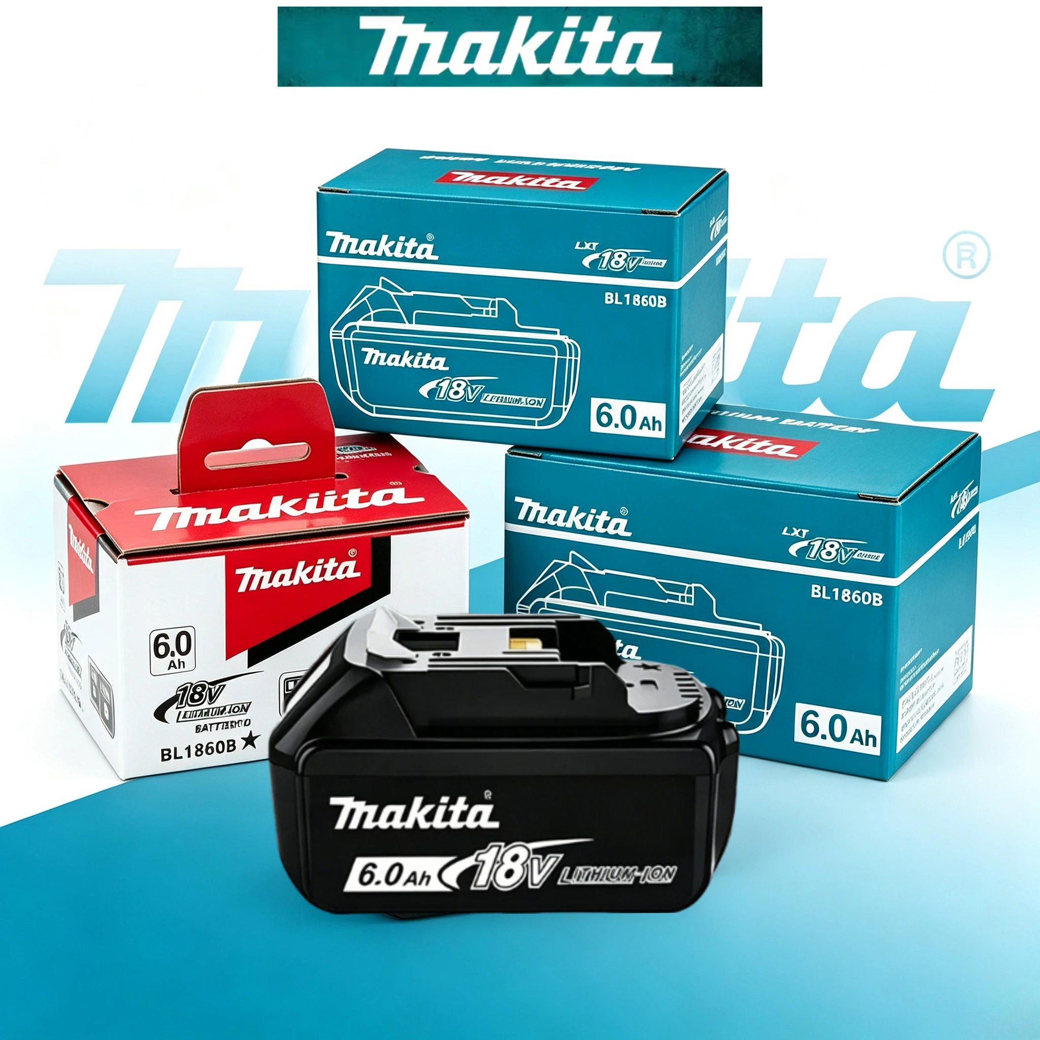 100% Makita 18V 5.0Ah 6.0AH Rechargeable Lithium BL1850B BL1830B DHP487 Brushless Drill Driver Home DIY Renovation Power Tool