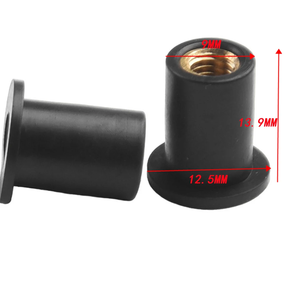 Motorcycle Windshield Rubber Nut M5 Vibration Damper Panel Mounting for Bodywork and Motorcycle Windshields 5mm (Pack of 10)