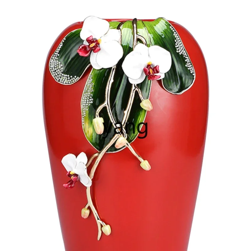 

YJQ enamel ceramic glazed vase ornament living room entrance flower arrangement creative home decoration