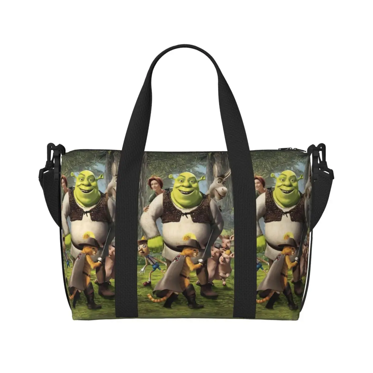 

Большая сумка-тоут S-shreks на заказ для женщин, забавные мультяшные сумки-шоппер на плечо, пляжная дорожная сумка для спортзала