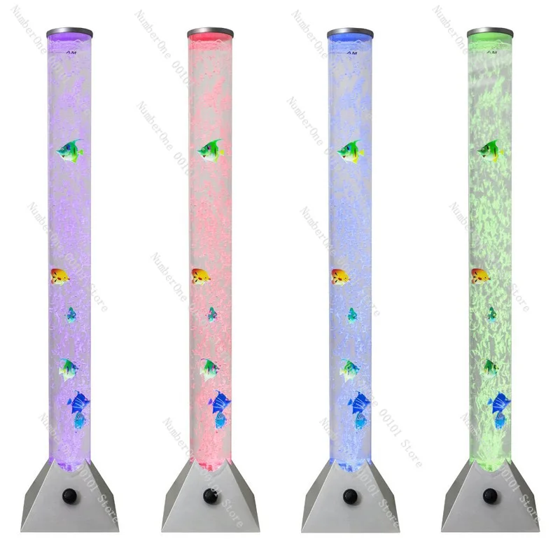 

Clear Acrylic Water Column Bubble Lamp LED Changing Colorful Jellyfish Lamp Ocean Fish Aquarium Light for Home Decor