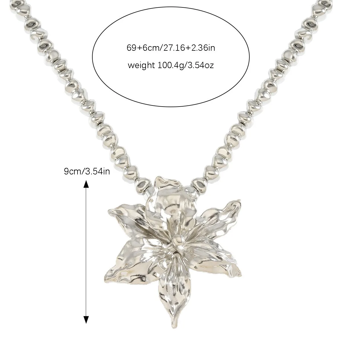 Vedawas 2024 New Alloy flower stone beaded necklace,Exaggerated Elegant Banquet Weedding Women Accessories