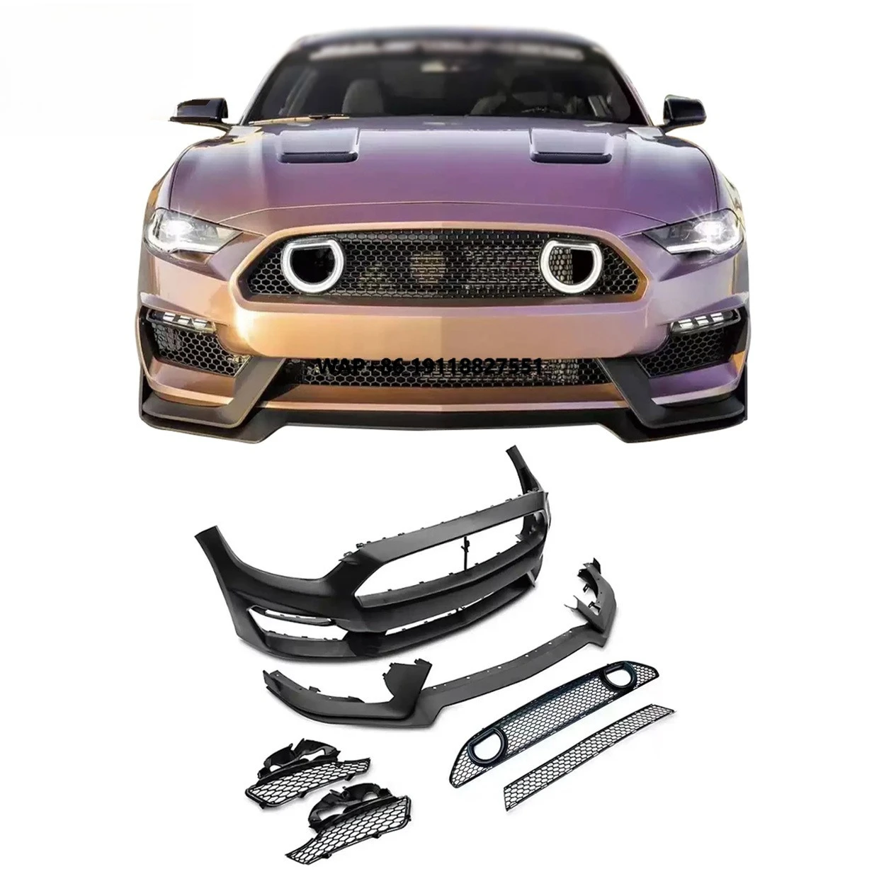 

ABS Body Kit for Mustang 2015-2021 Mach 1 Style Car Bumper Upgrade Accessory