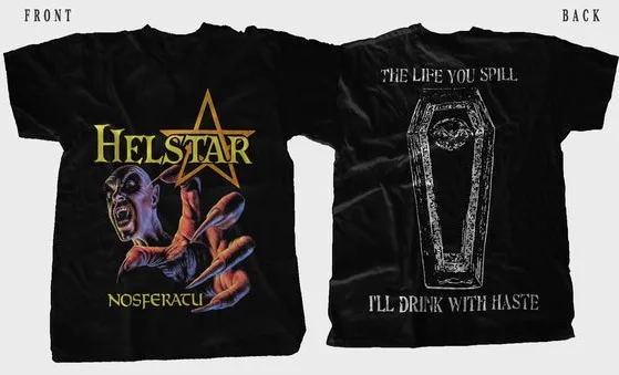 New D T G printed T-shirt - HELSTAR- Nosferatu - size- S,M,L,XL,2-3-4-5XL