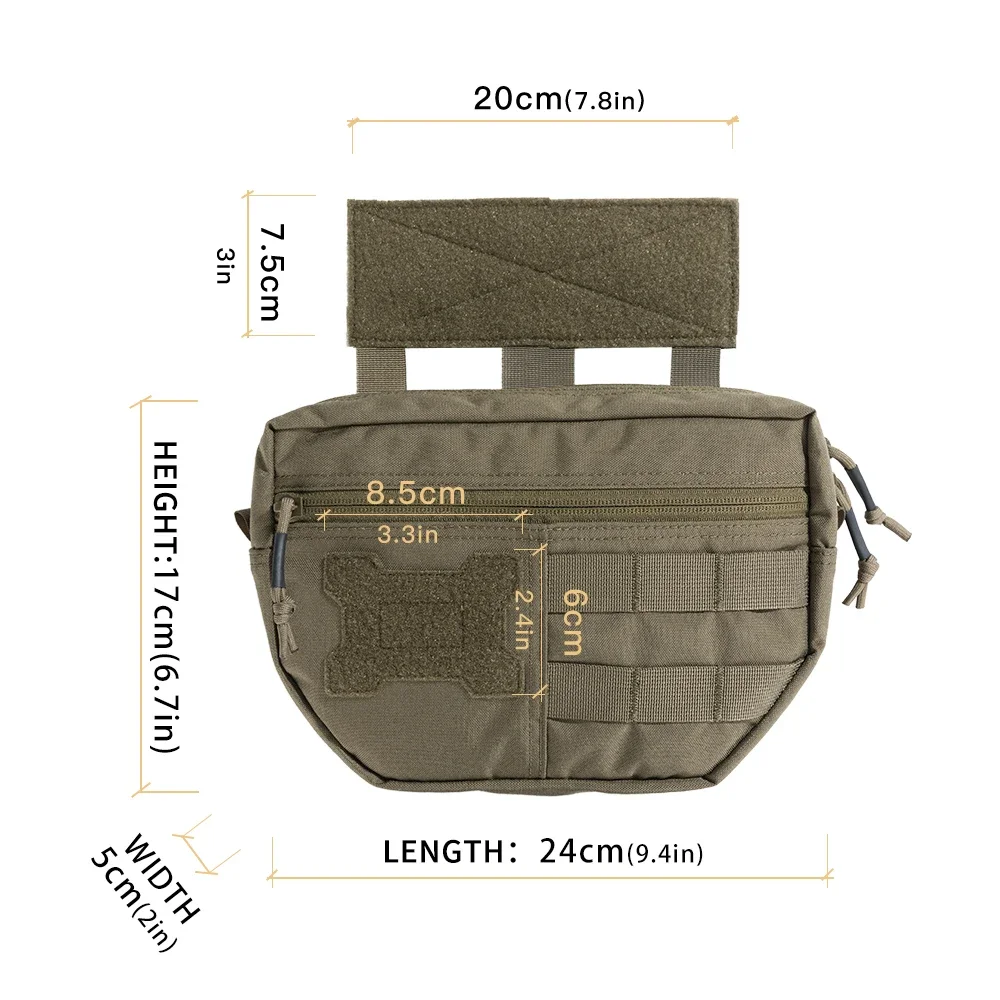 Confezione EDC da esterno a doppio strato da uomo tattica Molle marsupio gilet in nylon marsupio da appendere marsupio accessori da caccia da campeggio borse