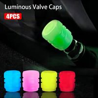 4Pcs Luminous Valve Caps Fluorescent Green Blue Night Glowing Car Motorcycle Bicycle Wheel Styling Tyre Hub Universal Cap Decor