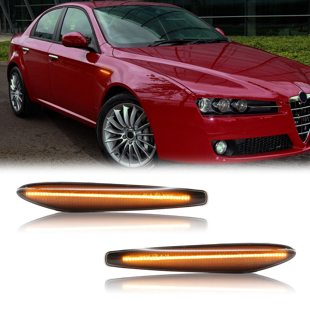 

For Alfa Romeo 159 Sportwagon 2005-2012 Boera Spider Dynamic LED Turn Signal Light Side Marker Indicator Sequential Blinker Lamp