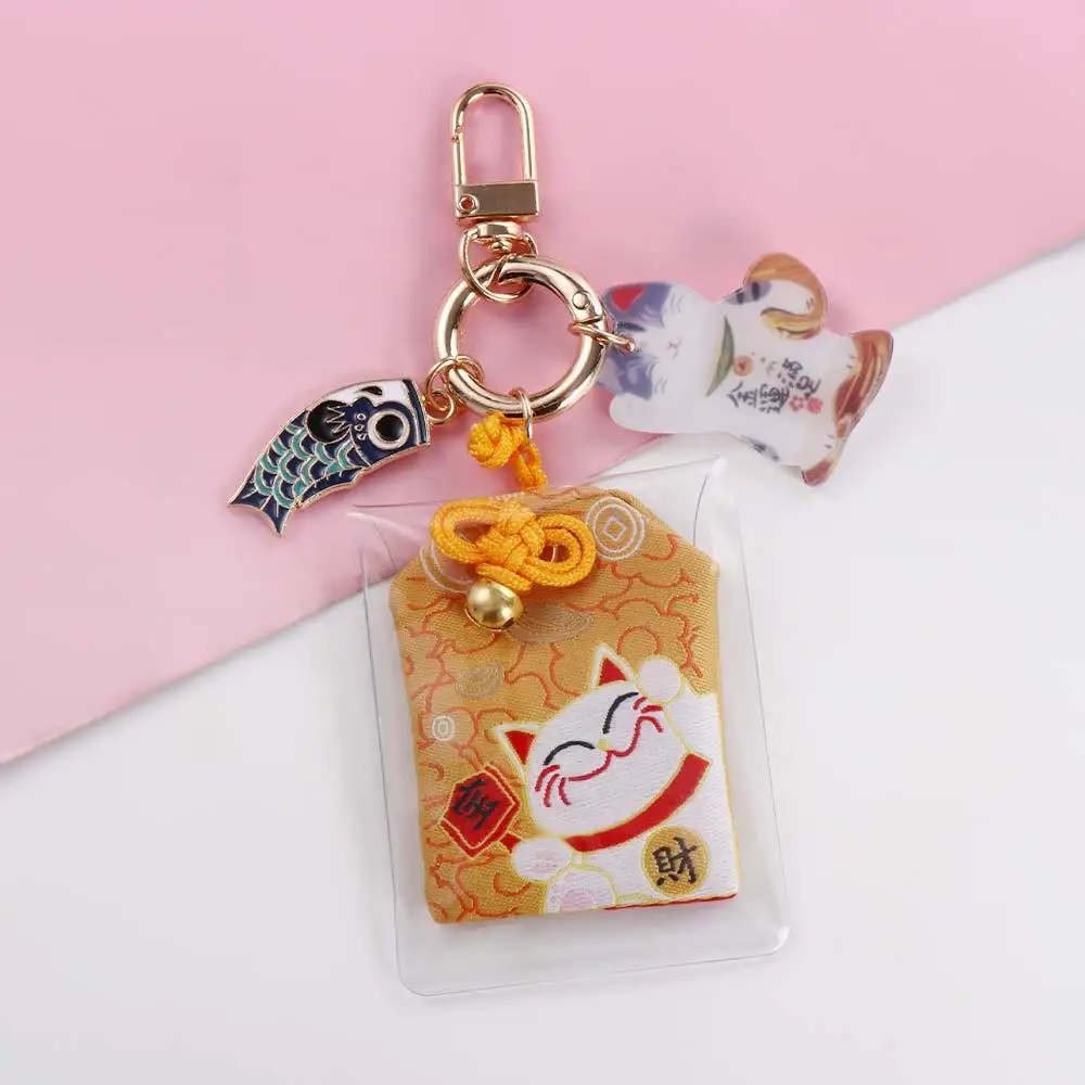 Good Luck Car Pendant Mobile Accessories Bag Charm Fortune Lucky Cat Keychain Keyring Ornaments Maneki Neko Key Chain Key Rings