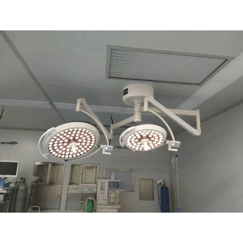Medical Grade Dual Head Shadowless Operating Lamp 700+500 LED Surgical Illumination Fixture