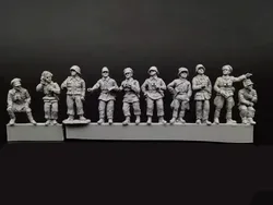1/72 Resin Die Casting Character Model GK Soldier 10 People DIY Toy Assembly Kit Free Shipping