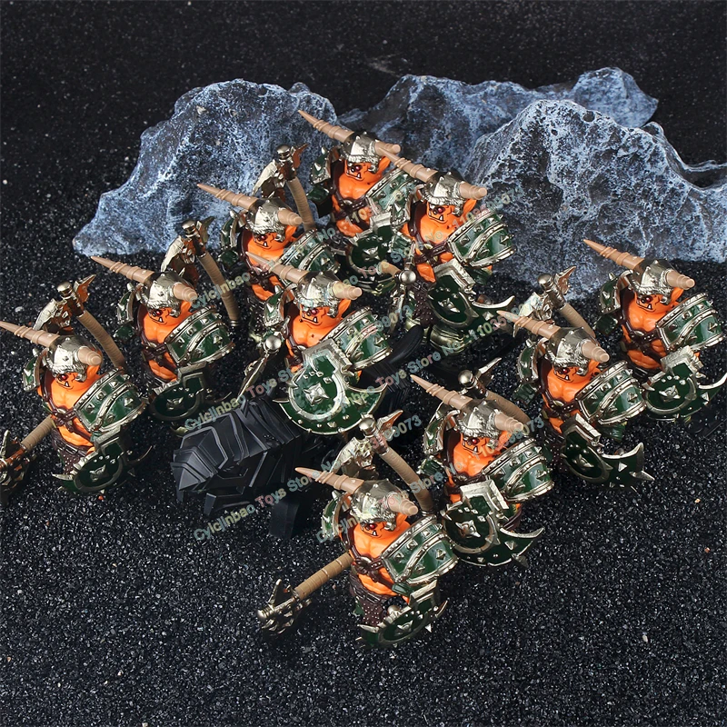 DT025 P8015 Figuras de Ação de Soldados Orc com Armadura Pesada do Jogo de Quadrinhos, Blocos de Construção Modelo Lobo Branco, Acessórios de Brinquedos