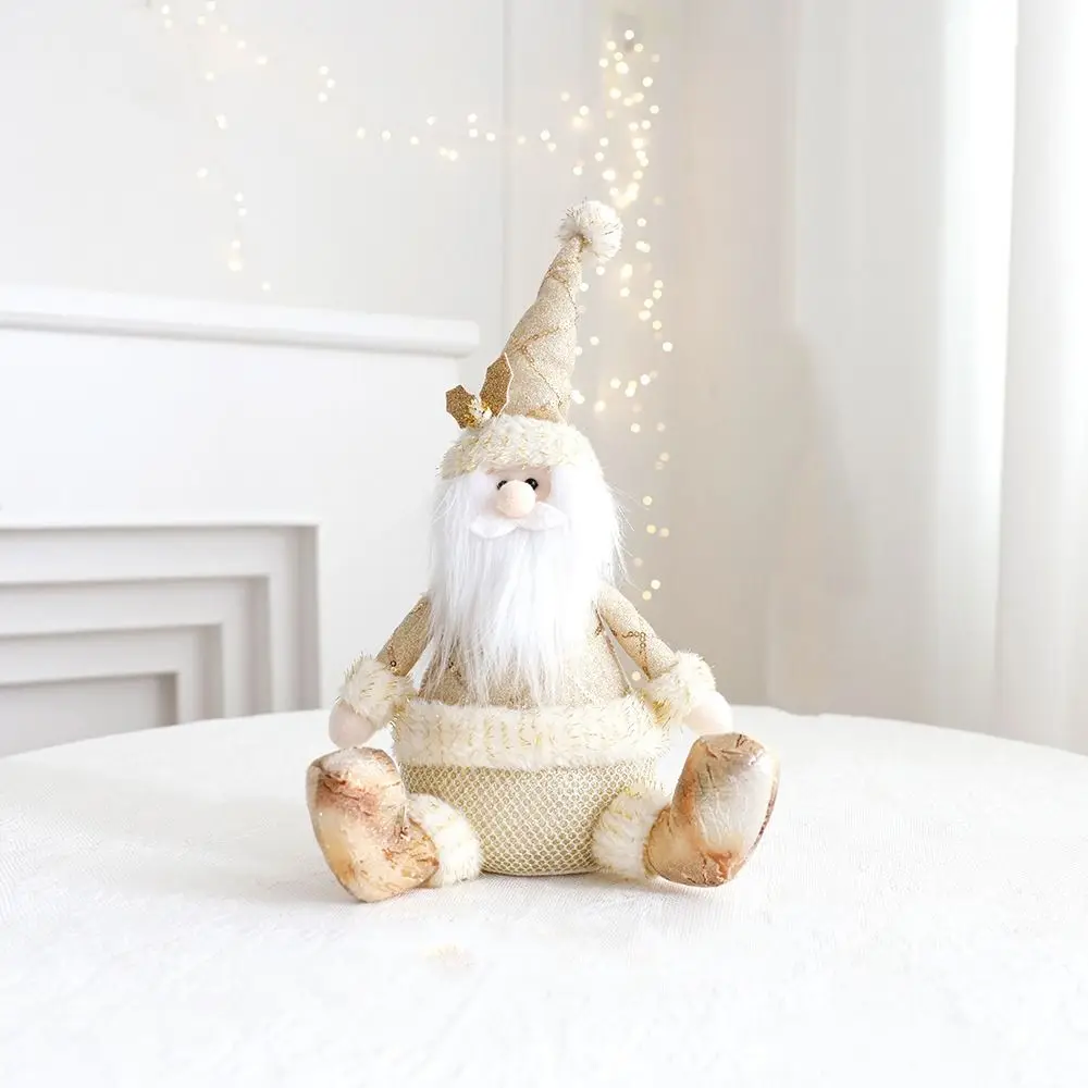 Large Christmas Plush Doll Ornaments Gold Cute Santa Claus Retractable Doll Telescopic Snowman Elk Merry Christmas Decoration - Image 4