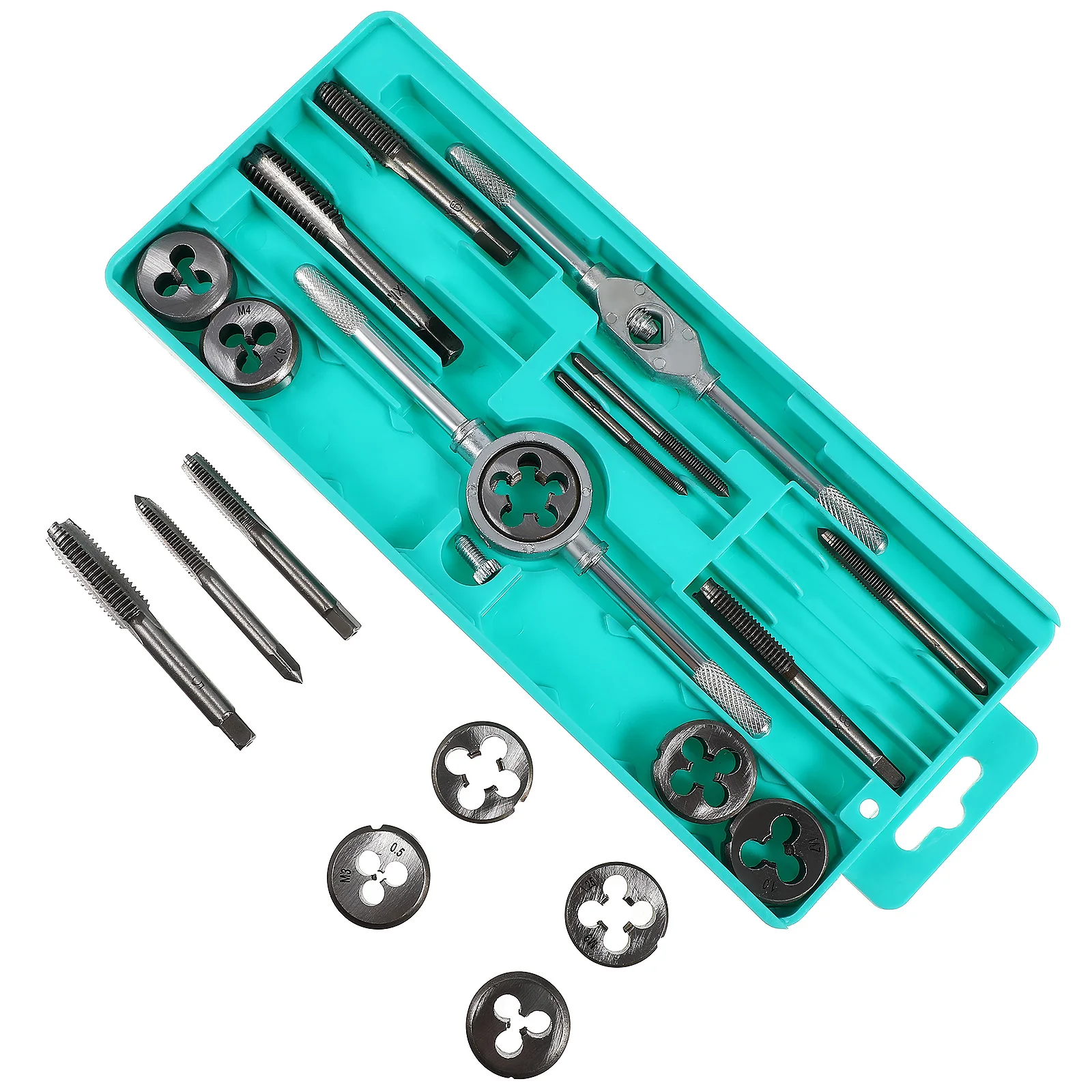 

20pcs Hand Tap Wrench Ratchet Lathe Threading Tool T Handle Die Set Bearing Steel Metal Threading Tool for Automotive Plumbing
