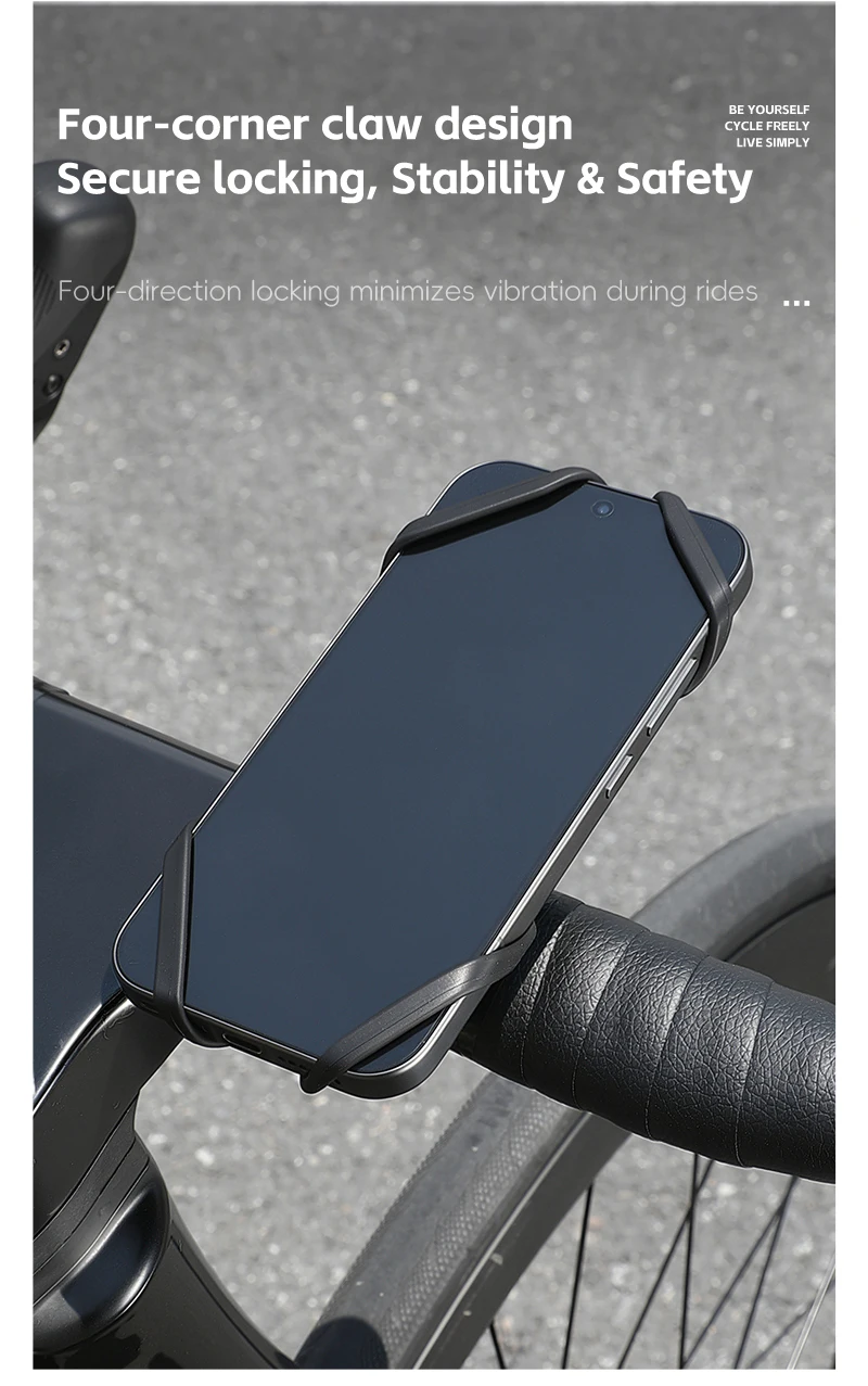 WEST BIKING Fahrrad-Handyhalterung aus Silikon mit Schnellverschluss, Rutschfester Lenkerhalter für Radfahren, Navigation, Motorradfahrten, Universell – Detail 5