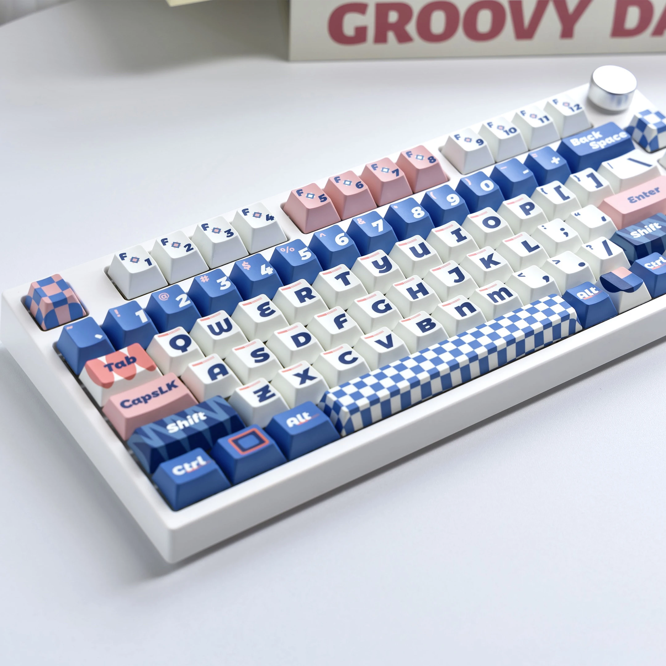 

Original keycaps Grotesque mechanical keyboard design Black red hand-drawn cartoon