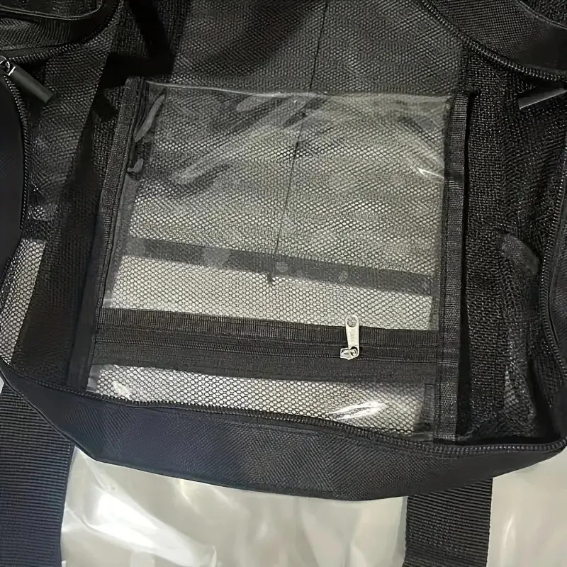 Extra große Strandtasche - Leicht, wasserdicht, faltbar, mit Netzgurten, Reißverschlusstaschen und festen Schultergurten – Detail 5