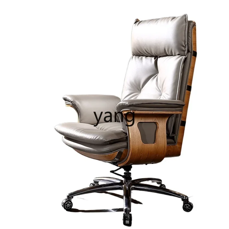 

cx solid wood office home computer chair high-end business president seat light luxury cowhide