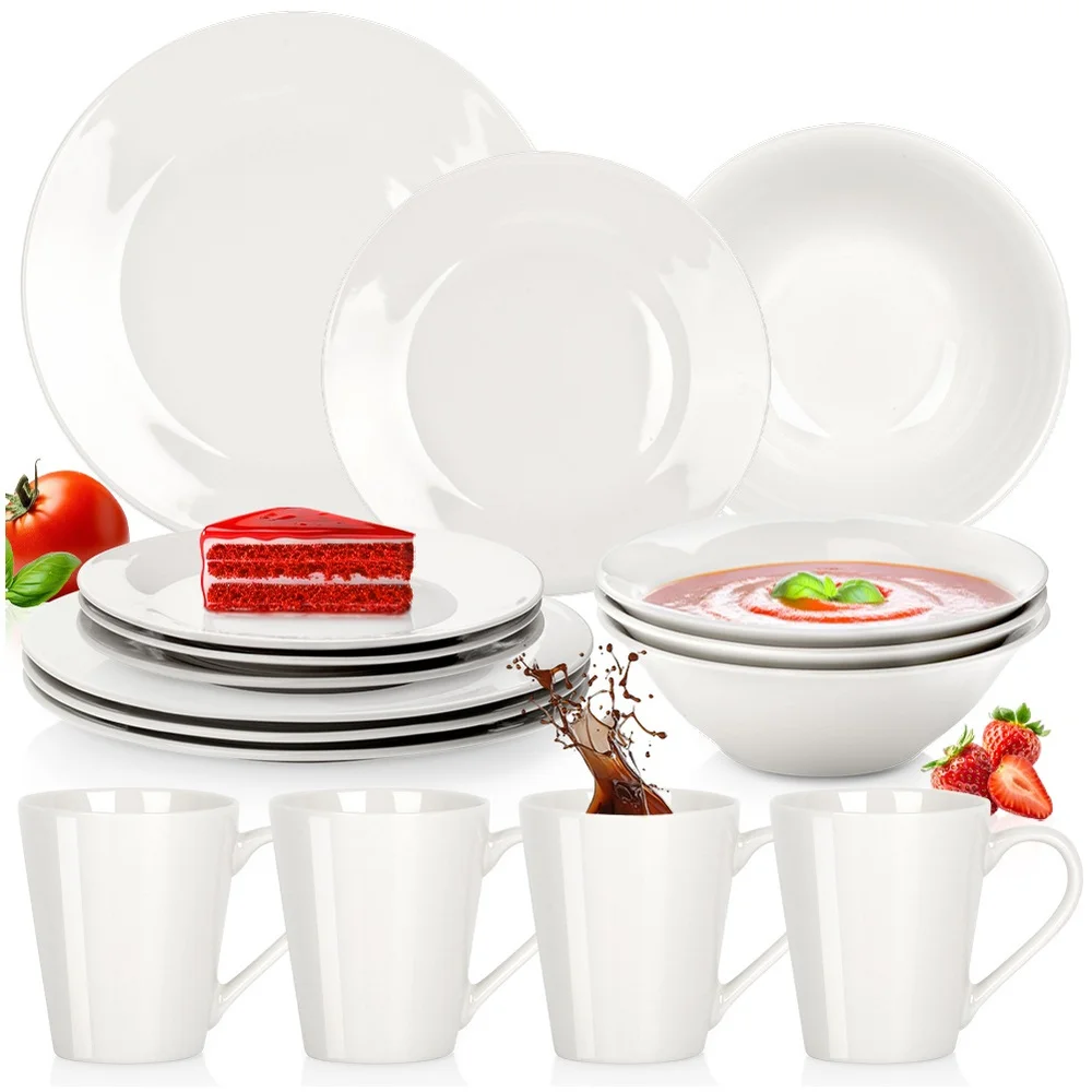 Dinerservies porselein wit 16 EL.