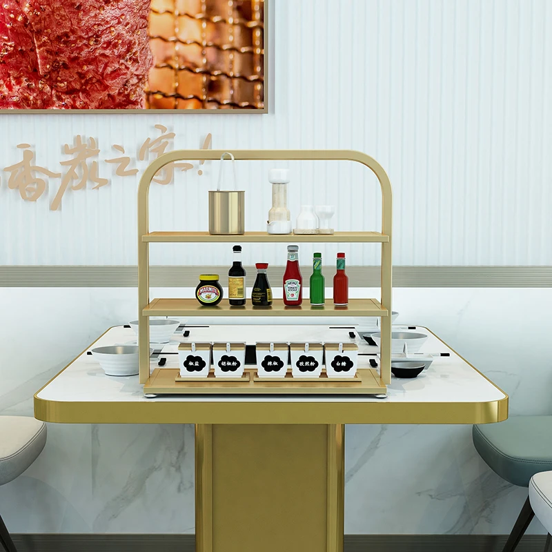 

Hot pot restaurant countertop rack, desktop vegetable rack, three-layer storage suitable for bedrooms and living rooms